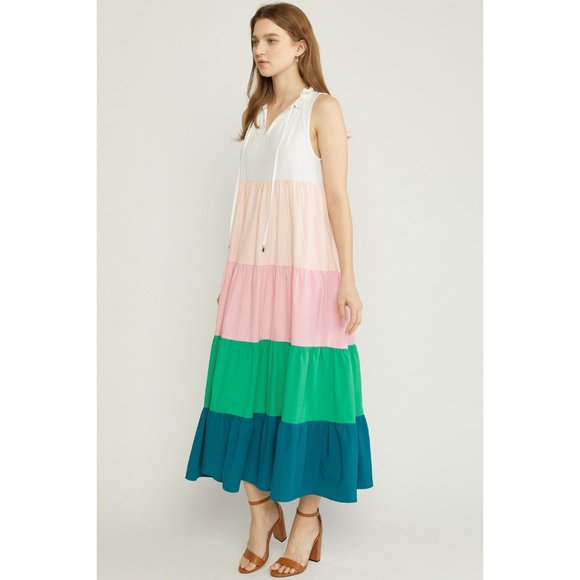 Entro Color Block Maxi Dress - Picture 4 of 7